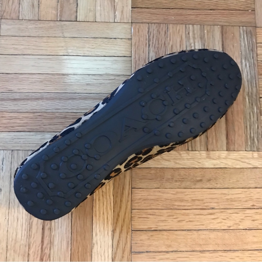 Coach Leopard Print Calf Hair Loafers in Brown and Black - Picture 9 of 16